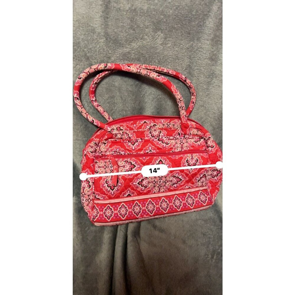 Vera Bradley Quilted Bowler Bag Frankly Scarlet - Picture 9 of 10